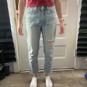 Oak and Fort distressed high waisted jeans